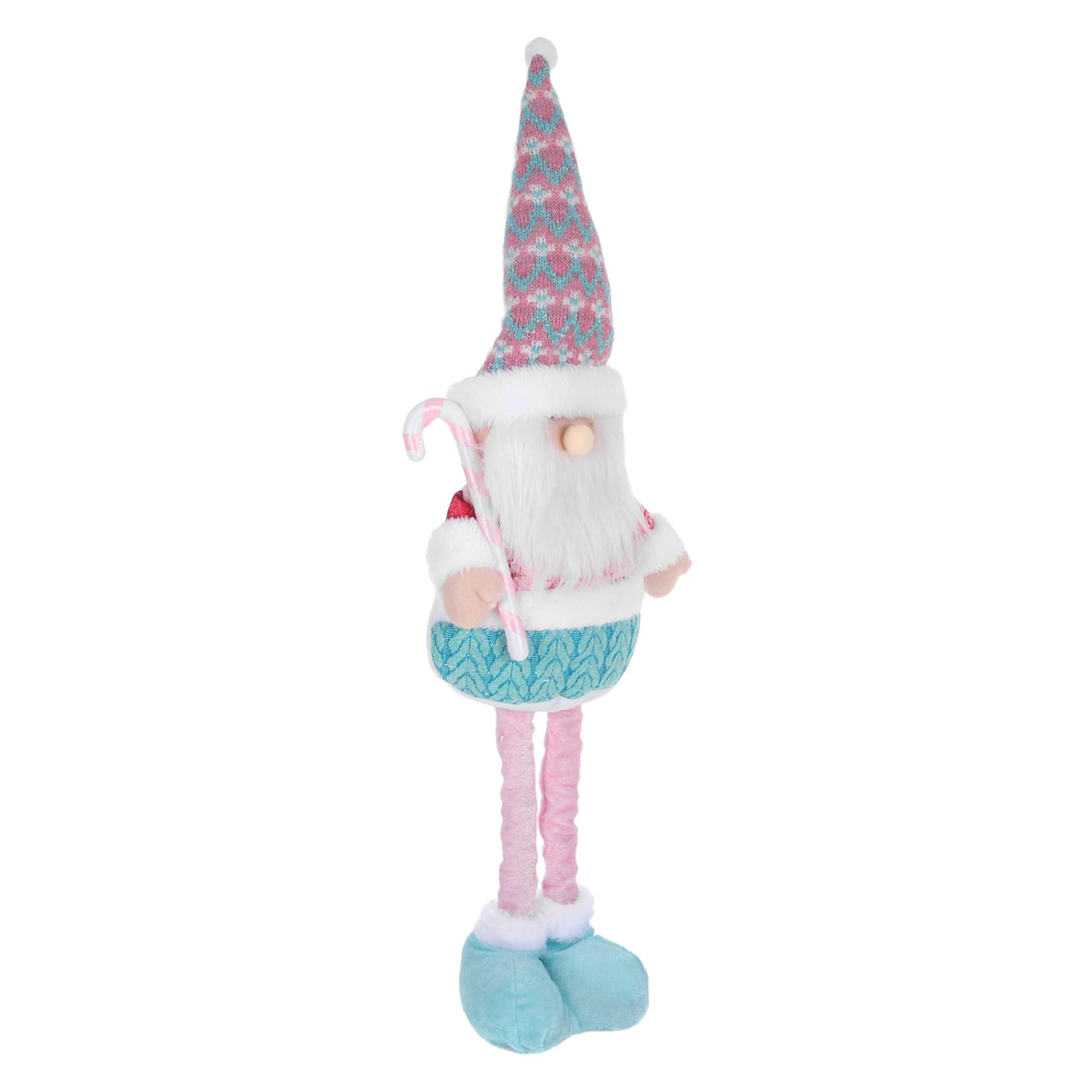 ULTECHNOVO Figura Babbo Natale con Gambe Estensibili Statua Natalizia Stabile per Decorazioni da Tavolo e Festa di Natale Compatta per Uso Domestico e Ufficio