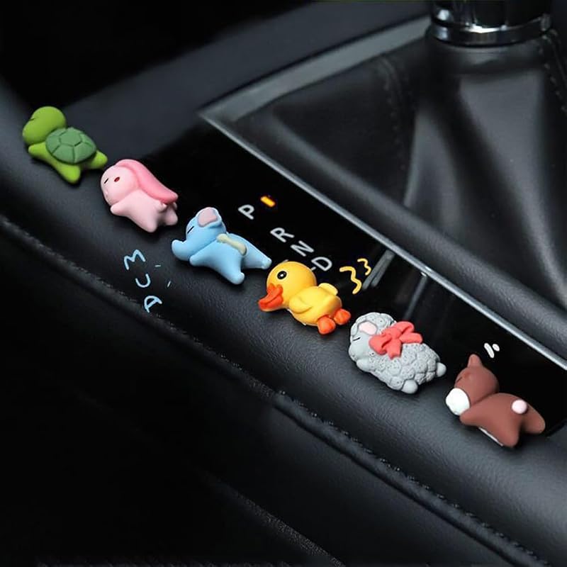 Kit de Enfeites Decorativos para Carro ANWoRLeT com Animais em Resina – 6 Peças