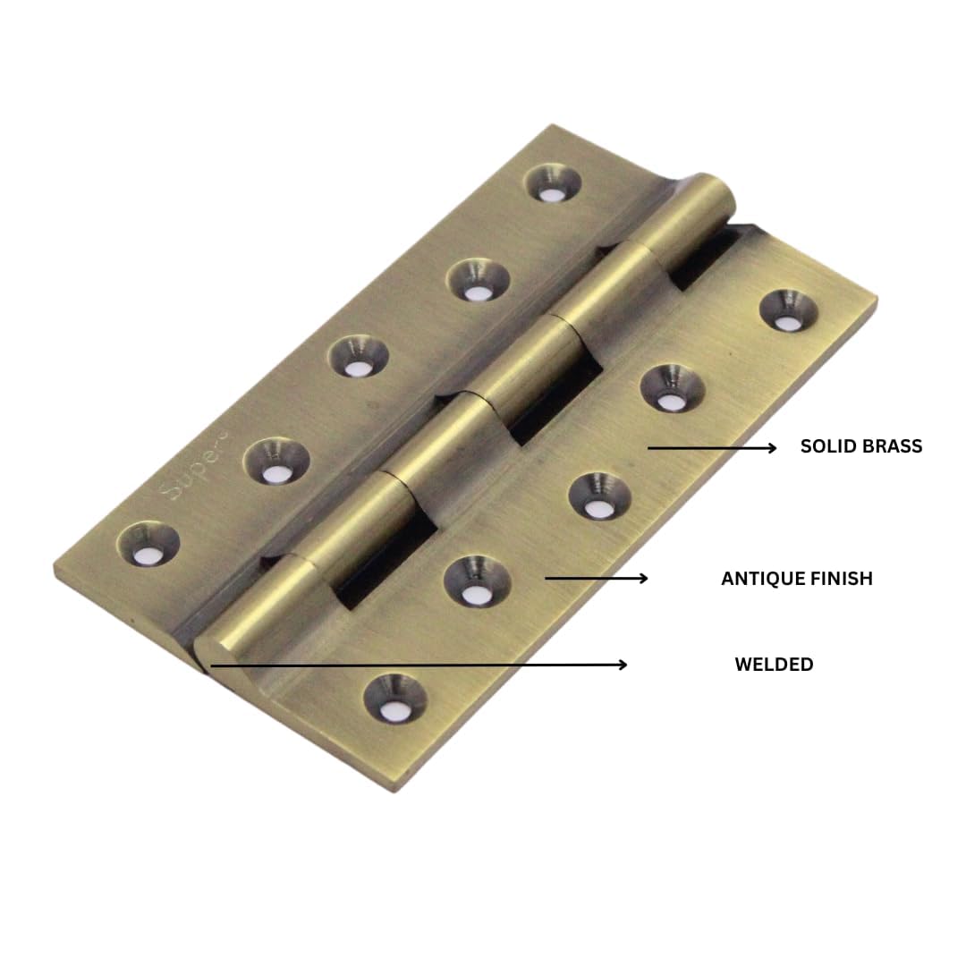 Antique Brass Hinges - 6 Pack, Soft Close -3