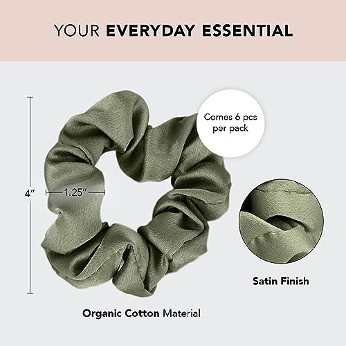 Kitsch Satin Scrunchies for Women - No Crease Hair Ties – Soft Satin Hair Scrunchies for Girls – Frizz Free, Gentle, Stylish Hair Accessories - Winter, 6 pcs - 3