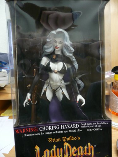 Brian Pulidos Lady Death: 12 Royal Lady Death (Black Costume), the Original Lady Death Action Figure Sculpted By Clayburn Moore with Ladys Deaths Golden Sword of Power