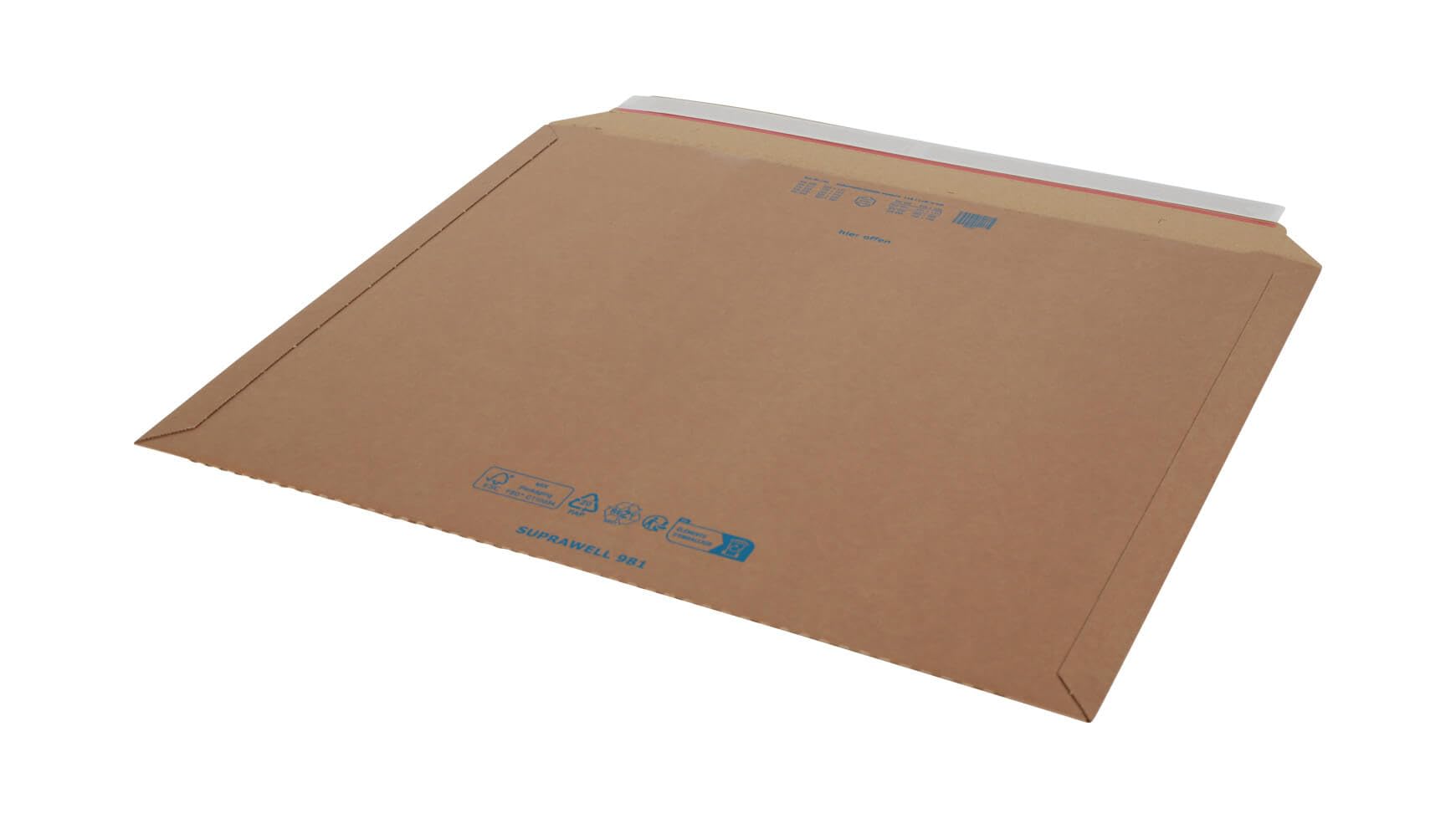 50x Kalenderversandtasche Kalenderverpackung quer 536 x 434 x 30 mm Selbstklebestreifen Braun 533 x 431 x 25 mm (Innenmaß), wiederverschließbar