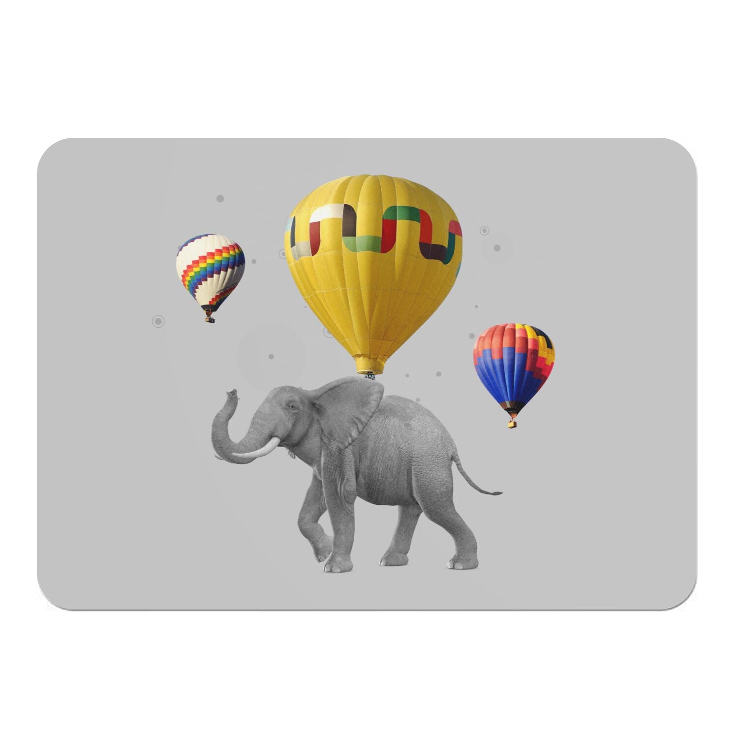 Sets de table gris souples dessous en liège napperons grand format éléphant volant