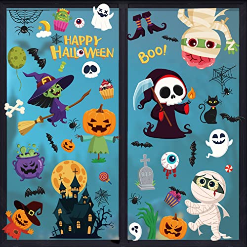 Halloween Fensteraufkleber Wiederverwendbar,Doppelseitige Niedliche...