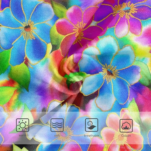 Joisal Watercolor Flowers Blue Colorful Toddler Girls Underwear 2t Cotton Panties Little Girl Pattern Briefs Kids Undies3