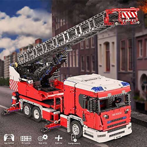 xSuper Red Hook and Ladders Truck Building Blocks, 4886Pcs+ Truck DIY Assembly Model Building Block Toy, Kompatibel mit… – Bild 4