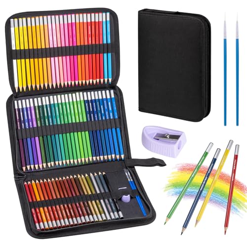 Carehabi Set di 72 matite colorate, mine colorate di alta