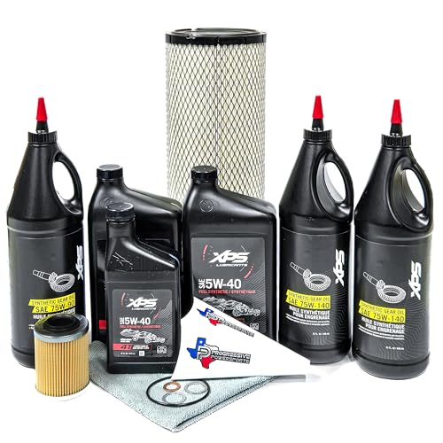 Progressive Powersports Full Service Oil Change Maintenance Kit Bundle - Compatible With Can-Am Defender HD10 HD9 HD8 HD7 (NOT HD11) Oils Filters Washers Rag Funnel and Gloves included C06