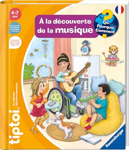 Ravensburger - tiptoi® - Livre interactif - À la découverte de la musique - Jeu éducatif électronique, sans écran - A partir de 4 ans - version...