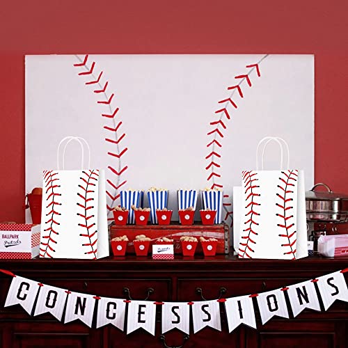 Bchocks 16 Pcs Baseball Party Gift Bags For Baseball Party Supplies Birthday Decor Decorations, Party Favor Goody Treat Candy Bag Baseball Pattern Gift Bag, Birthday Party Supplies For Kid Adult #TOP4