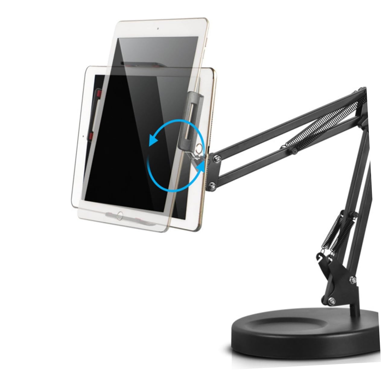 Soporte De Metal para Teléfono Móvil y Tableta Brazo De Suspensión De Escritorio con Clip Compatible con iPhone y para Fotografía y Video Color Negro
