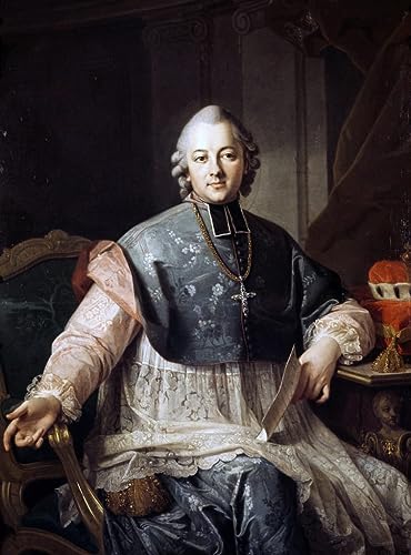 Peinture sur toile du portrait d'Ignacy Krasicki par Per Krafft, déco nordique 60x90cm
