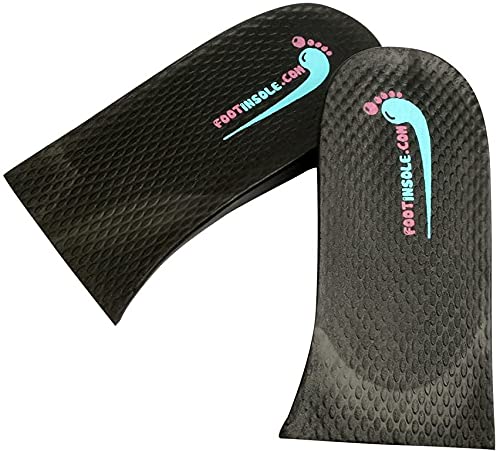 footinsole Air up Height Increase Elevator Shoe Insoles Heels Inserts for Men and Women (Black)