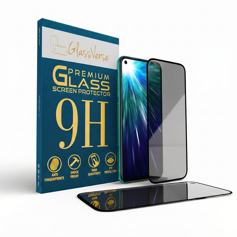 Image of GlassVerse Privacy Tempered Glass for Vivo Z1 Pro | Anti Spy Screen Protector, 9H Hardness, Edge to Edge, Case Friendly, Hassle-less Installation Kit Included. (Pack of 2)