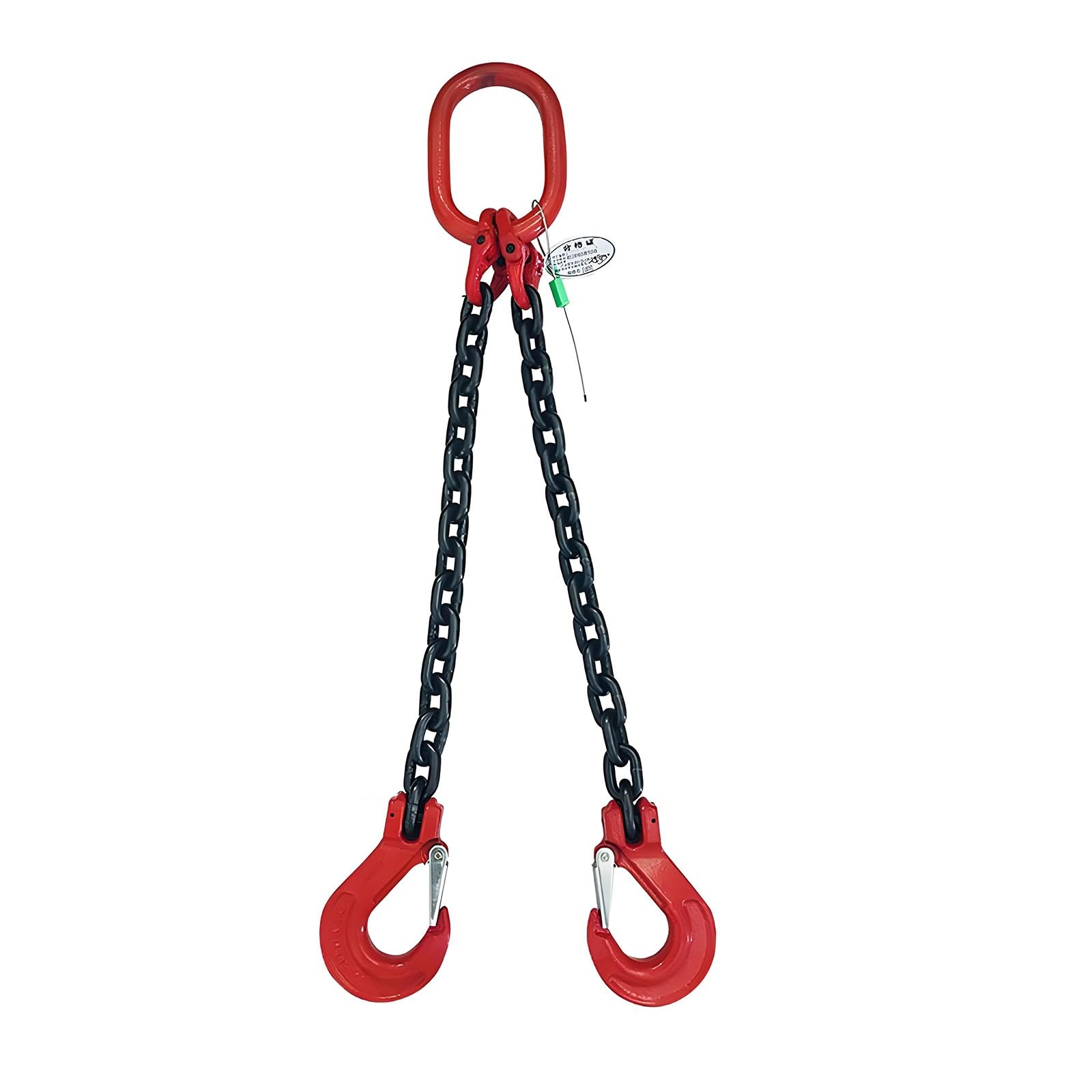 Imbracatura a catena in acciaio G80 MnSteel da 5 tonnellate, resistente, a 2 gambe, per traino e movimentazione, grado industriale con marcatura di sicurezza, soluzioni di sollevamento affidabili