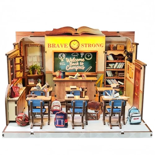 Classroom Memories Book Nook - Kit de bricolaje - Diorama en miniatura para el aula escolar, hecho a mano, kit de manualidades para adultos