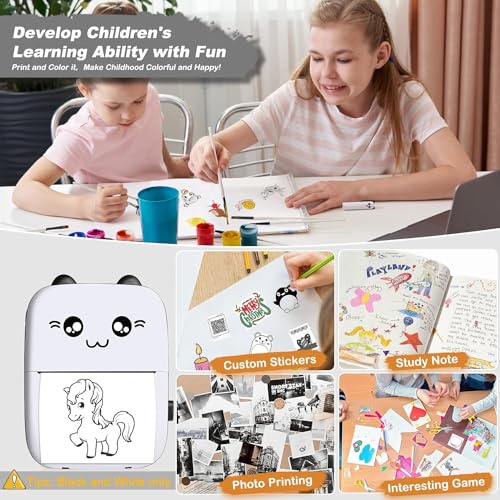Image of Careflection Mini Pocket Printer,Portable Thermal Printer for Label,Text Memo,Receipt,Sticker,Photo Printers, BT Inkless Printing, Wireless Bluetooth Printer Compatible with iOS and Android (Black)