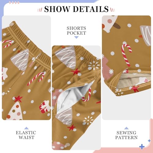 ZZKKO Christmas Trees Snow Gifts Boys Pants for Kids Jogger Pants with Pockets S-XL4