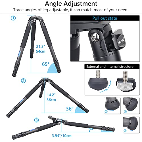 Kohlefaser-Stativ Heavy Duty Stativ ARTCISE AS88C Kamerastativ Schüssel Stativ Ultrastabiler Stativständer 75mm Schüssel… – Bild 7