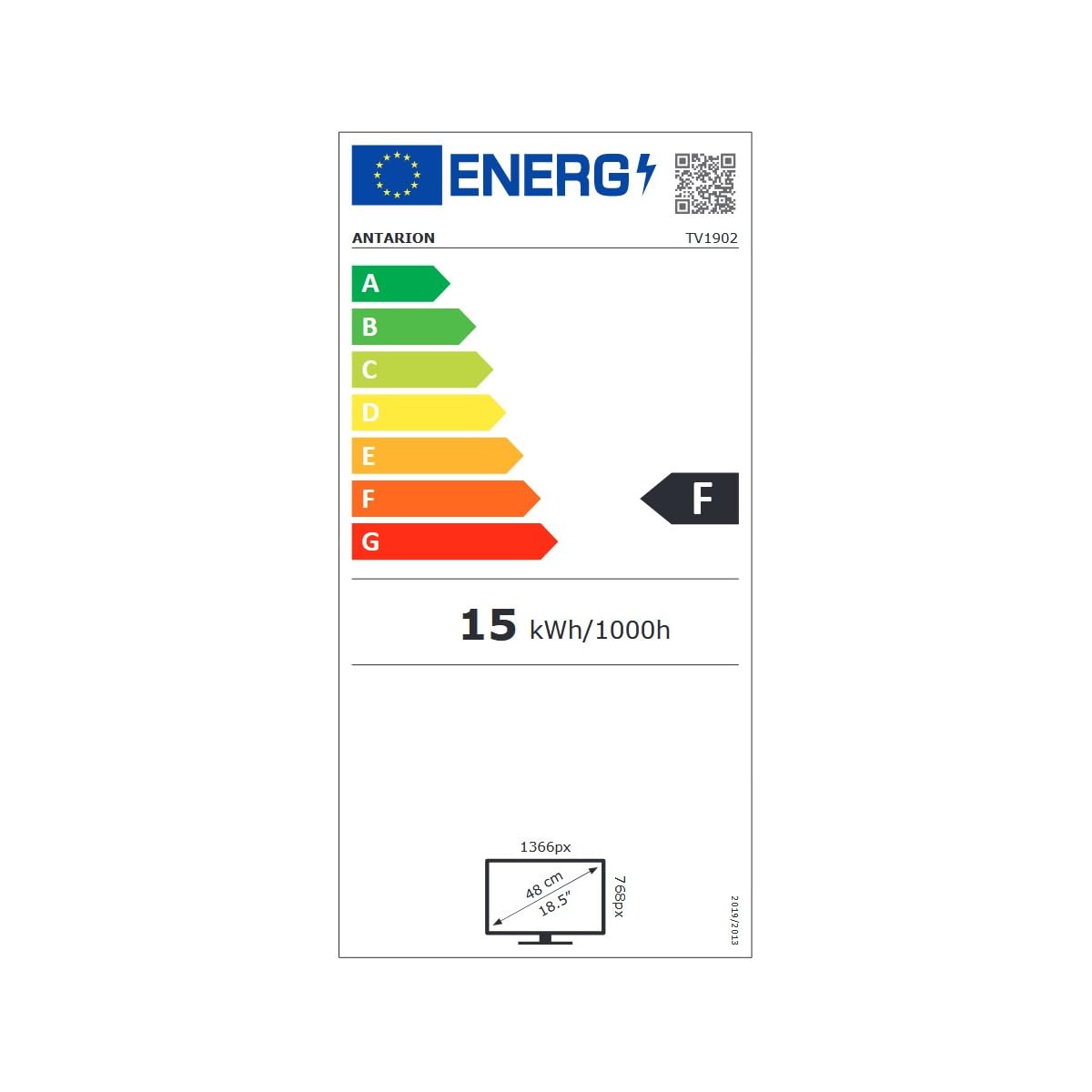 ANTARION TV LED 18.5" 47cm Téléviseur HD Camping Car 12V Port USB DVB-T2 Reconditionnée