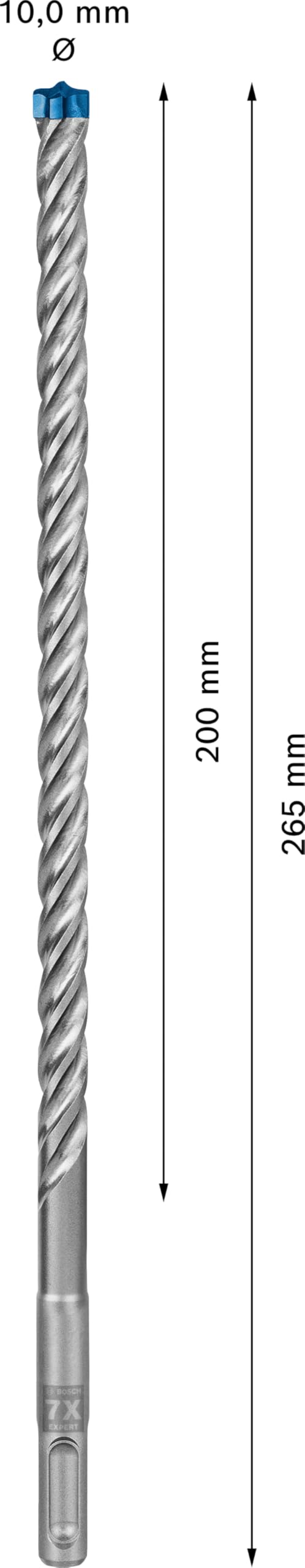 Bosch Professional 30x Brocas para martillo Expert SDS plus-7X (para Hormigón armado, Ø 10.00 x 265 mm, accesorios Martillo perforador rotativo)