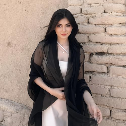 2Pack Chiffon Shawls and Wraps for Evening Dresses Women Elegant Soft Skin Friendly Scarves Bridal Scarves for Wedding Dinner Dance Party4