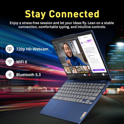 Image of Lenovo Flex 3i Chromebook 12.2 inch WUXGA Touchscreen 2-in-1 Laptop, Intel N100, 4GB LPDDR5, 224GB Storage (64GB eMMC+160GB Docking Station Set), Intel UHD Graphics, HD Webcam, Wi-Fi 6, Chrome OS, Blue