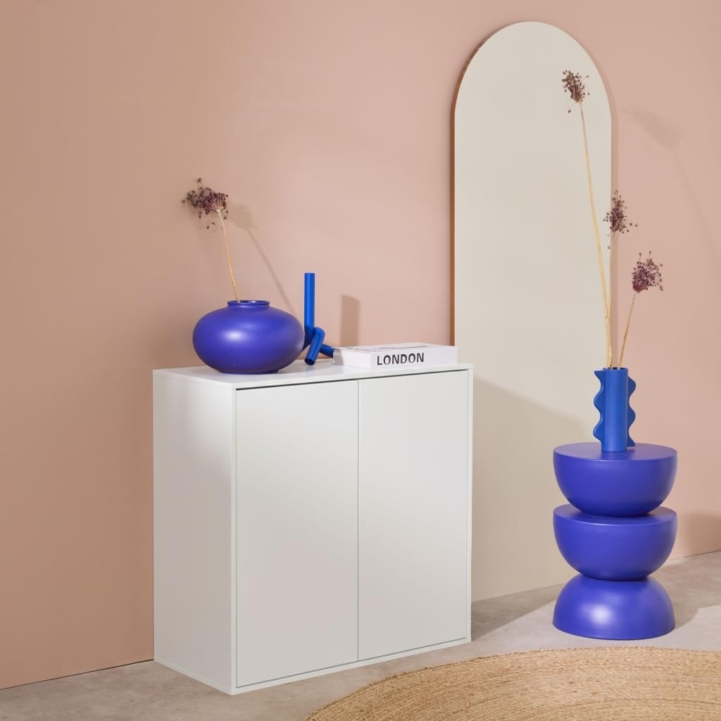 sweeek Modulo di stoccaggio con 2 Porte, 70cm, Kompo, Bianco, 70x35x70 cm