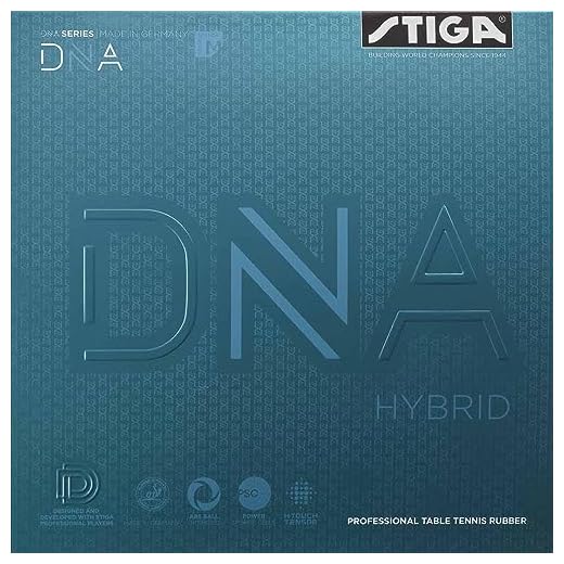 STIGA DNA Hybrid Table Tennis Rubber | Professional Table Tennis Sheet for Maximum Control & Powerful Spins - Full Stroke Control - Made in Germany - M - Black