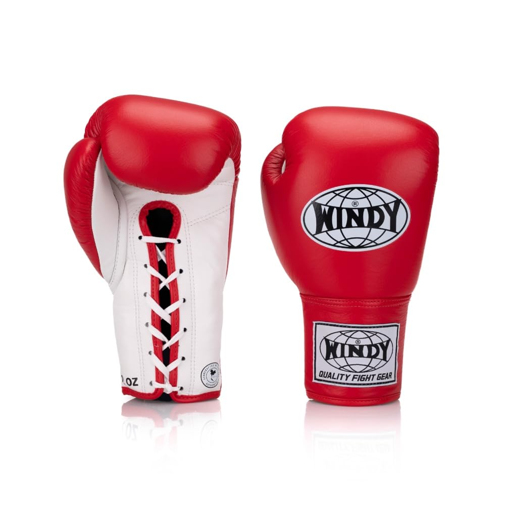 Windy Gants De Boxe à Lacets Traditionnels - Muay Thai, Boxe, Kickboxing - 283g à 453g Gants De Compétition Rembourrés Thailande Windy Gants De Boxe à Lacets Traditionnels - Muay Thai, Boxe, Kickboxing - 283g à 453g Gants De Compétition Rembourrés Thailande