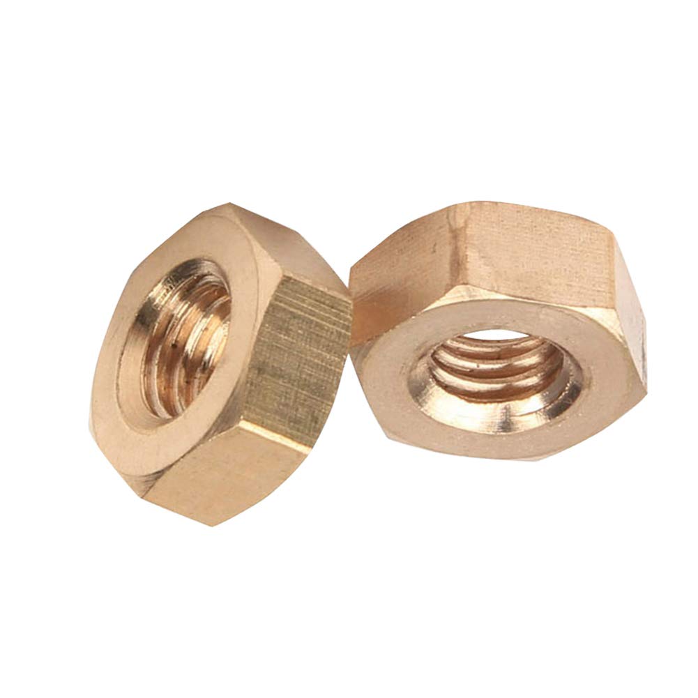 Xiedeai Gold 5 Pcs M16 Hexagon Head Lock Nuts - Brass Hex Lock Nut Metric Thread Hardware Fasteners Tools