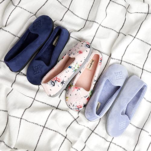 Dearfoams Women's Rebecca Lightweight Cozy Memory Foam Closed Back Slipper With Wide Widths, Peacoat, 9-10 #TOP4