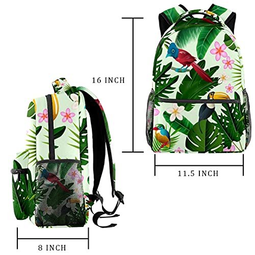 Sac à dos toucan vert avec porte-bouteille pour loisirs et voyage enfants