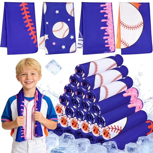 MENOLY 32 Packs Baseball Cooling Towels Bulk 40 x 12