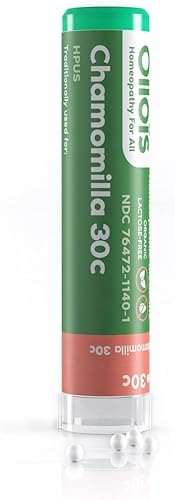 OLLOIS Chamomilla 30c Medicina homeopática orgánica, sin lactosa, 80 pellets (paquete de 1)