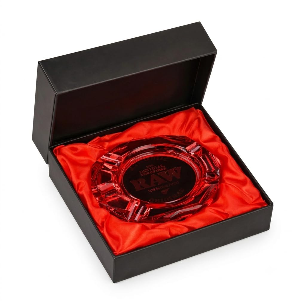 OutonTrip RAW Ruby Red Crystal Decorative Tray | Luxury Glass Home Décor Accent | Elegant Tabletop Display Accessory-image-49