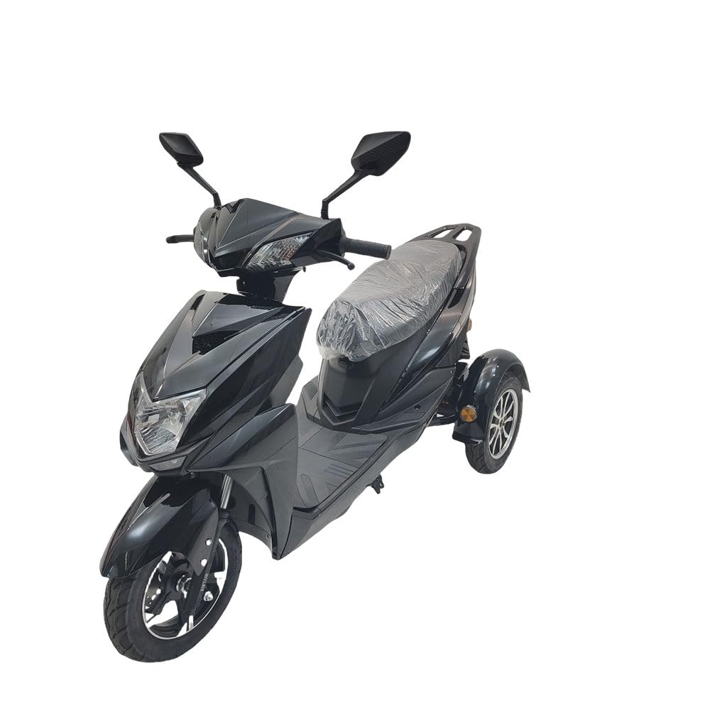 Thrill 3W Electric Scooter | 3-Wheeler Low-Speed Electric Scooter for Senior Citizens & Differently Abled | Non-RTO EV with 60–80 km Range | 48V 30AH Lithium Battery with Charger (Black)-image-21