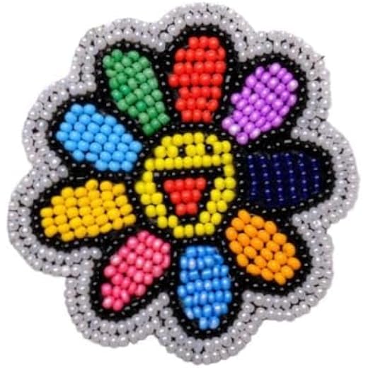 Murakami Flower Beaded Hairclip, Multi-Colour, 8 cm