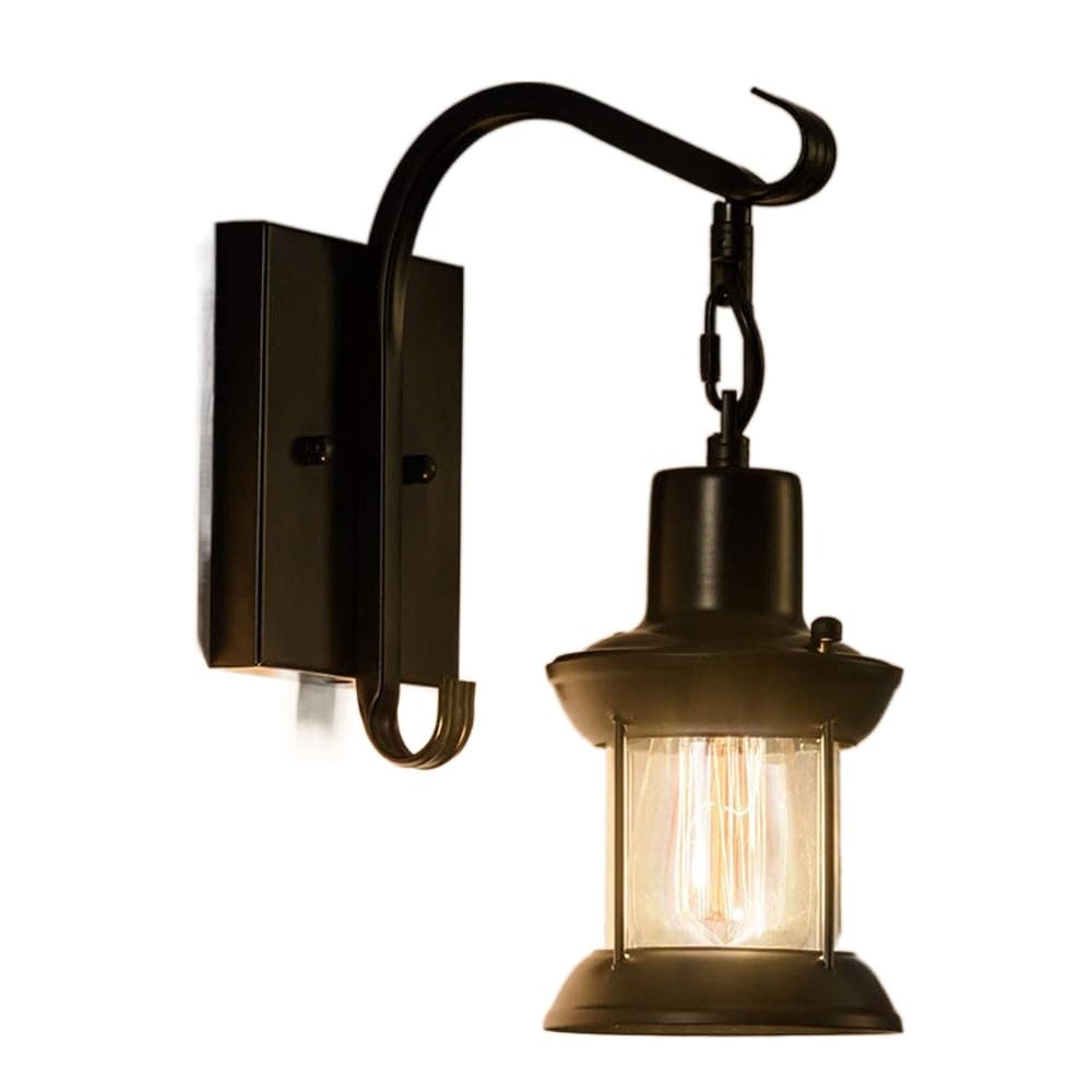 FZQSXAZU Vintage Industrial Retro Wall Sconce - Nordic Glass & Iron Lamp Colorful Metal Painting Fixture for Home Bedroom Living Room Hallway Bar Decor