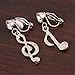 HAPPYAN Musical Note Clip on Earrings Fashion Cute Rhinestone No Pierced Earrings Jewelry (Musical Note Clip-ons)