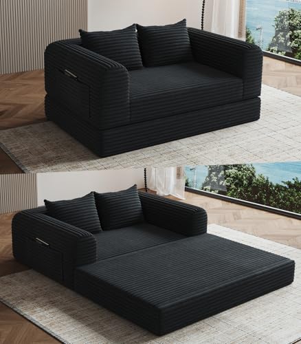 Versatile 2 in1 Loveseat Accent Chair Couch Convertible Boneless Chaise Lounge Chair Indoor Bean Bag...