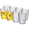 Amazing Abby - Polka Dot - 18-Ounce Plastic Tumblers (Set of 8), Plastic Drinking Glasses, All-Clear High-Balls, Reusable Plastic Cups, Stackable, BPA-Free, Shatter-Proof, Dishwasher-Safe