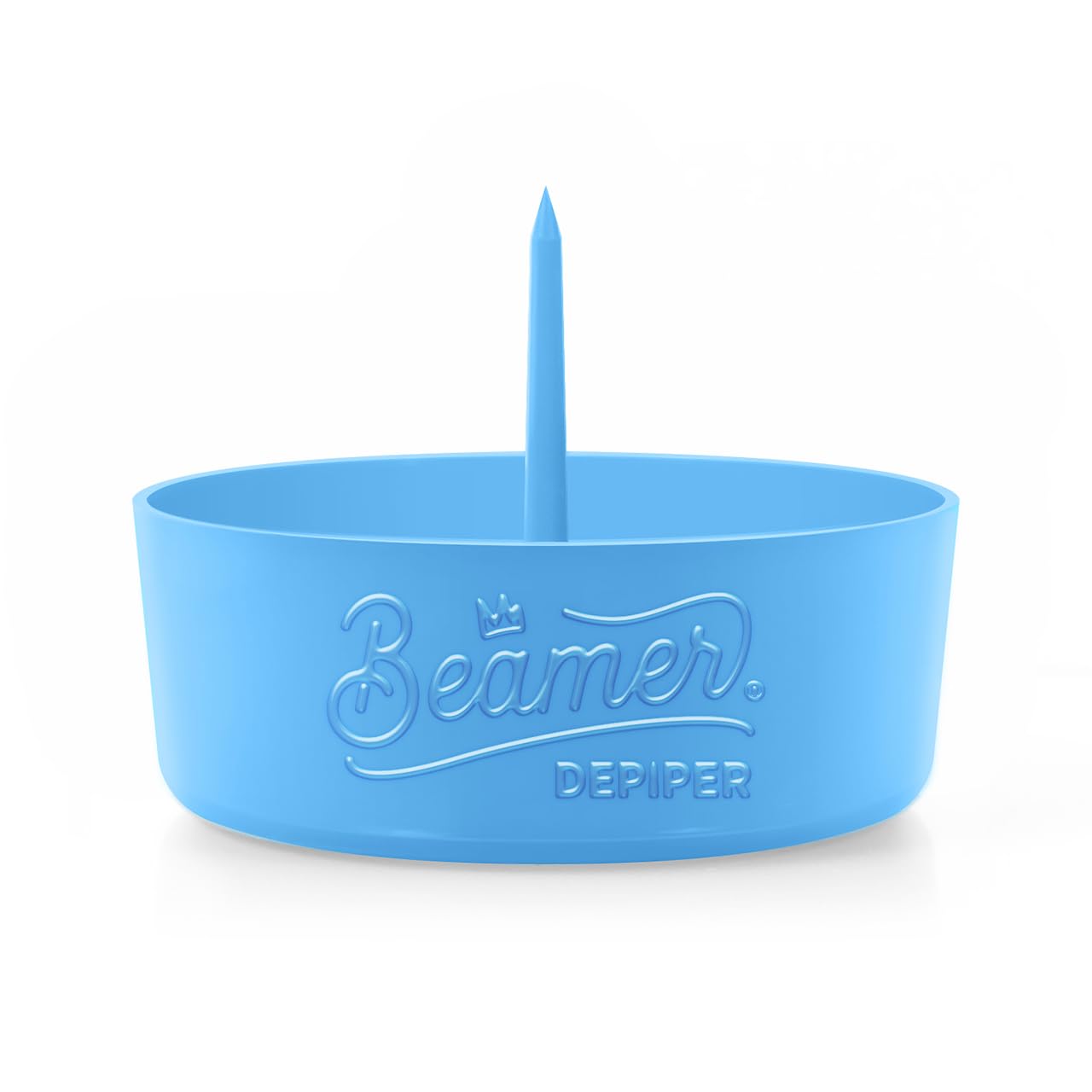 Beamer DePiper Baby Blue Ashtray with Built in Cleaning Poker Spike Tool to Clean out Pipes and Bowls Quickly and Mess Free and Beamer Smoke Sticker