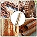 Teecyhooo 50 Pcs Brass Wire Brush Bulk with 8.2 x 0.67 '' Wooden Handle Brass Plated Bristle Abrasive Brush for Rust Removal Brushes Metal Welding Slag Industry Home and Kitchen, 3x16 Cluster