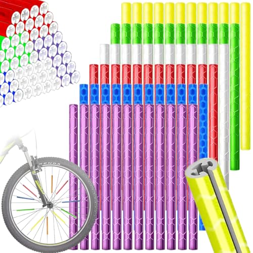 VIVIIHOO Réflecteurs à Rayons vélo-Lot de 72 réflecteurs pour Une visibilité à 360° Facile à Assembler Imperméable à l’Eau 6 Couleurs pour Toutes...