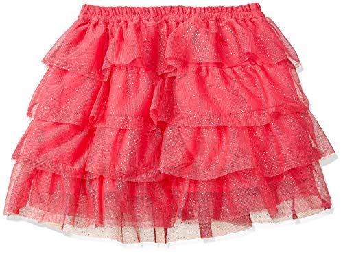 Image of Amazon Brand - Jam & Honey Girls Voluminous Skirt with a Glittery or Heart Print on The Top Layer and Elastic Waistband, Lined