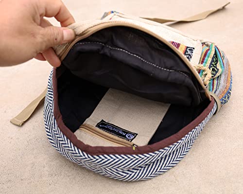 Image of Handmade Natural Hemp Nepal Backpack Purse for Women Small Lightweight Daypack (DAYPACK3)