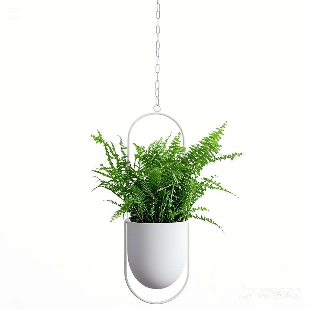 Beihaoer Hanging Decoration Pot Metal Boho Hanging Basket Ceiling Planter for Indoor Plants Succulents Air Plants Cactus (White) - Image 2