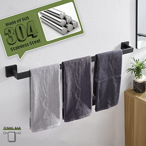 Image of KOKOSIRI 36-Inch Single Towel Bar, Bathroom Kitchen Towel Holder, Wall Mounted SUS304 Stainless Steel Towel Rack, Matte Black, B4003BK-L36