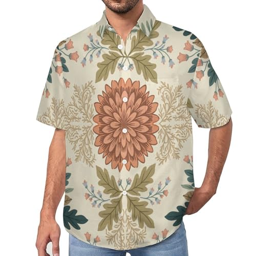 Chemise à manches courtes homme imprimé floral vintage pour les sorties et le printemps